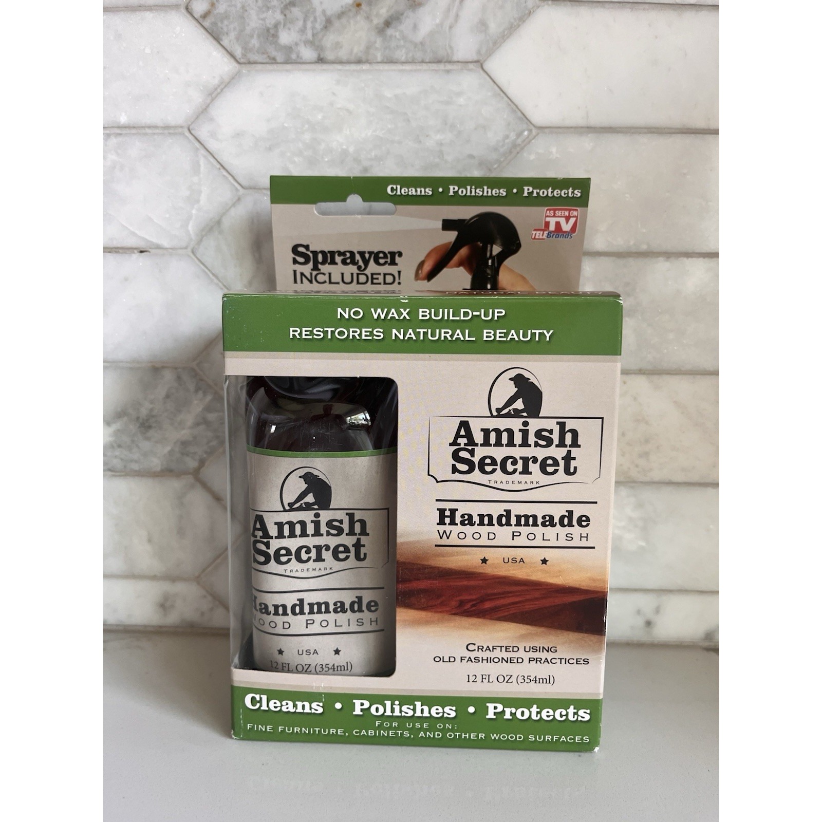 Amish Secret Handmade Wood Polish AS SEEN ON TV Spray Bottle Sealed 12 oz - NEW!