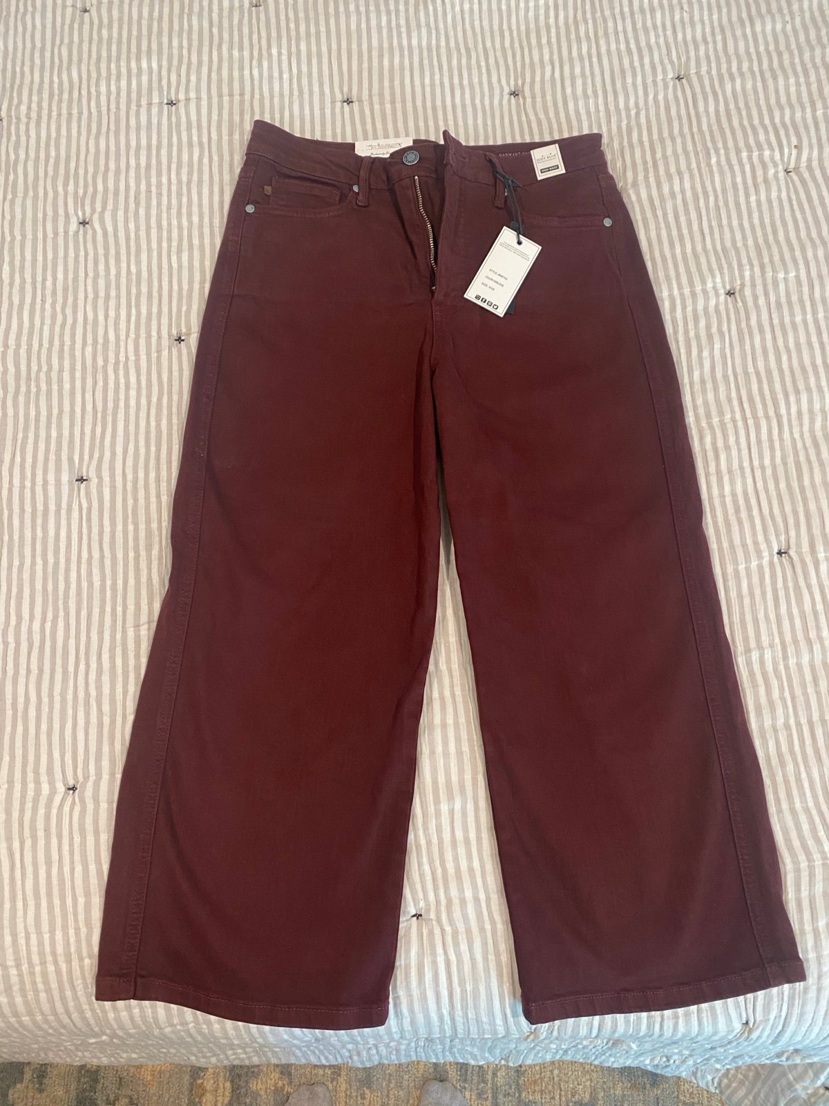 Judy Blue Wide Leg Maroon Jeans