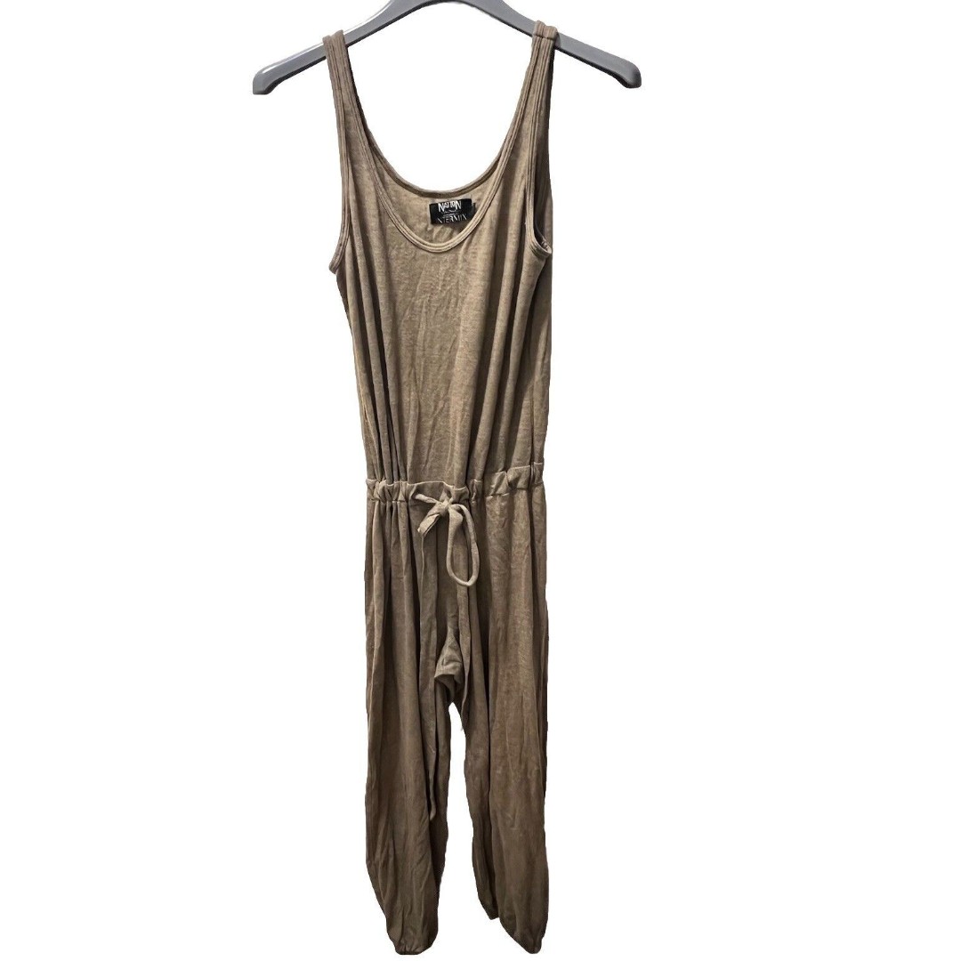 NATION LTD for INTERMIX Olive Green Sleeveless Drawstring Waist Jumpsuit Relaxed