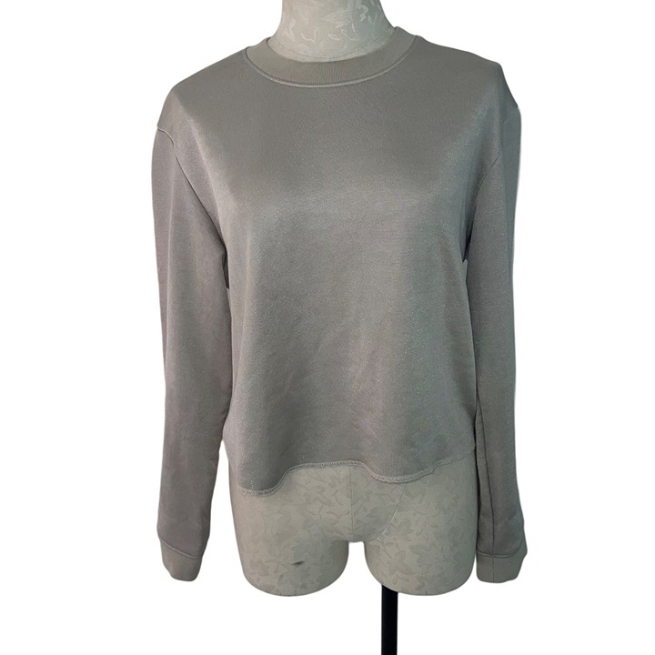 RTA Womens Sweater Size Small Gray Myles Long Sleeves Crew Neck Ribbed Cuffs