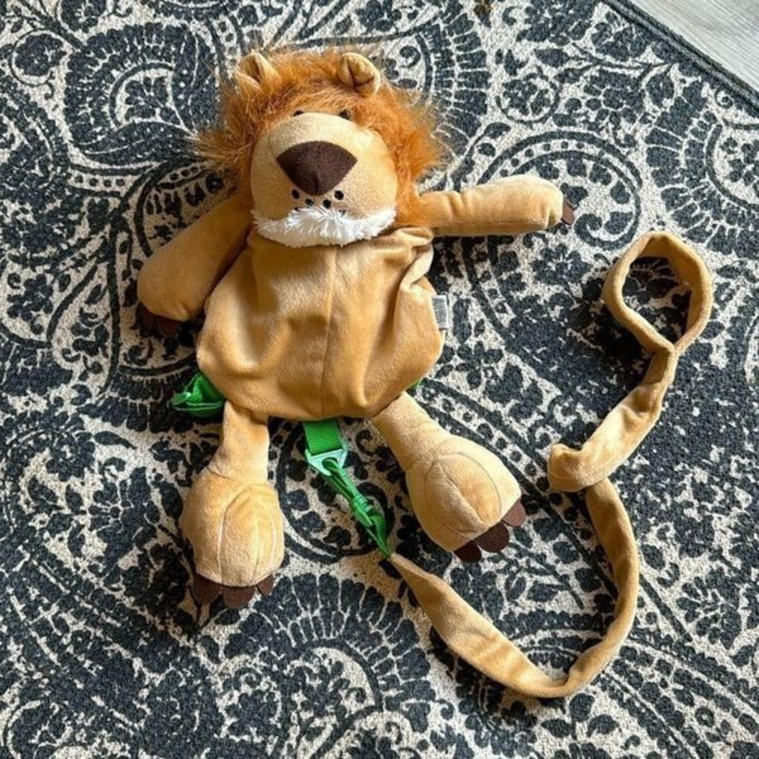 Animal Planet Lion  Plush Backpack Toddler 14" Safety Harness Tail Leash Zipper
