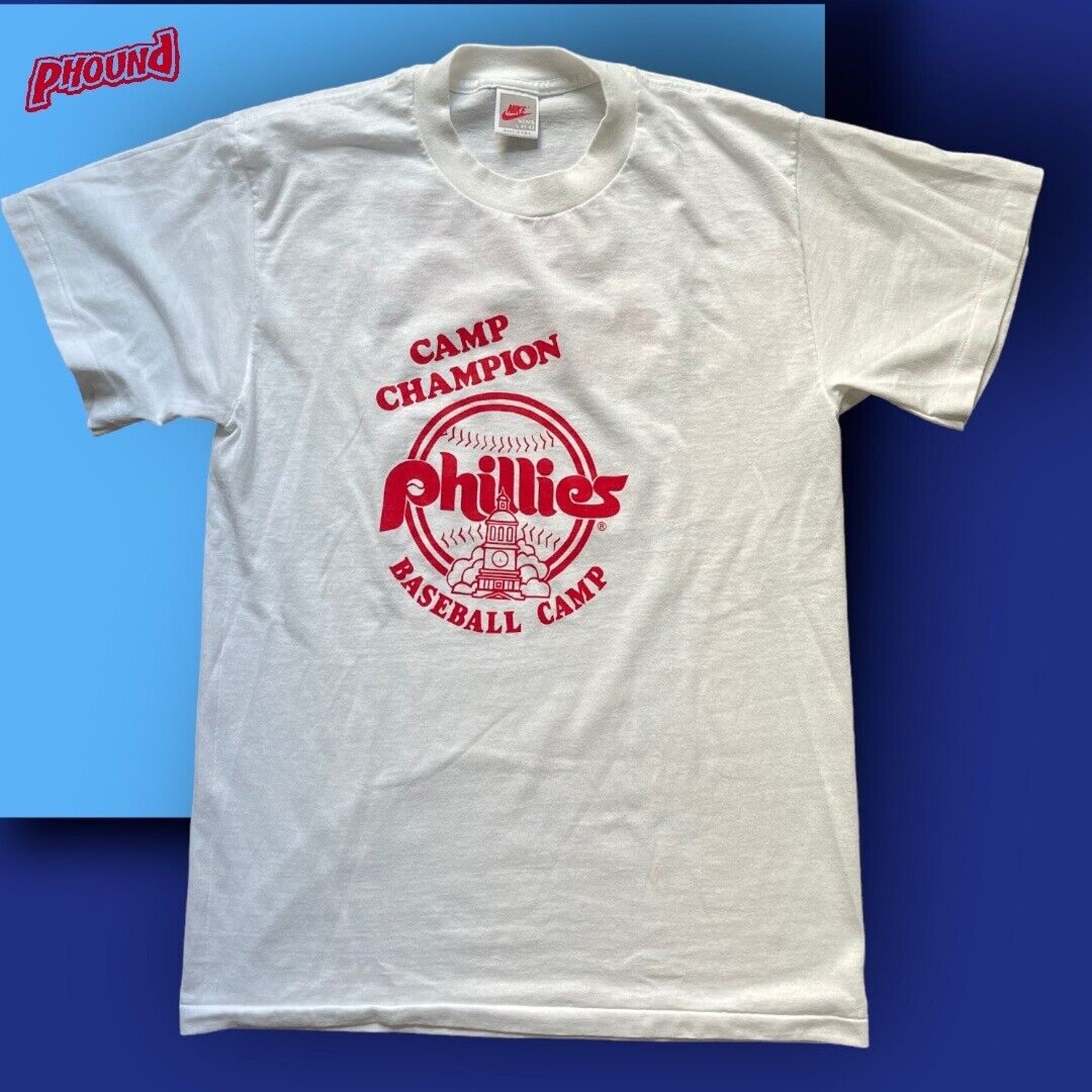 Vtg Nike Philadelphia Phillies shirt L Double Sided Swoosh