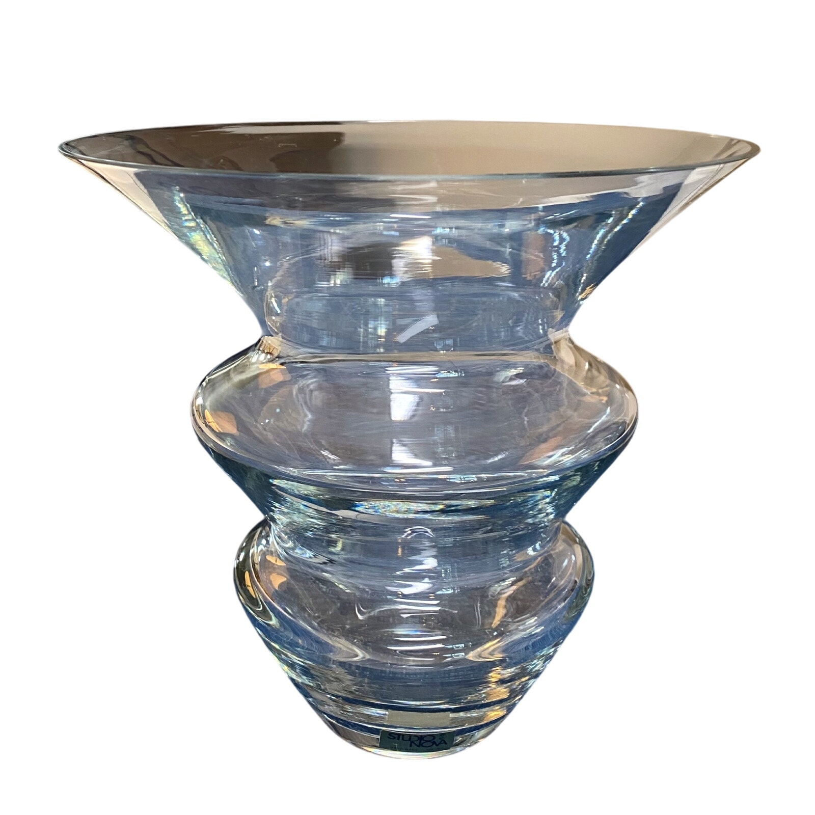 Studio Nova Clear Glass Vase Portugal Contemporary Art Glass Candy Dish Bowl 10B