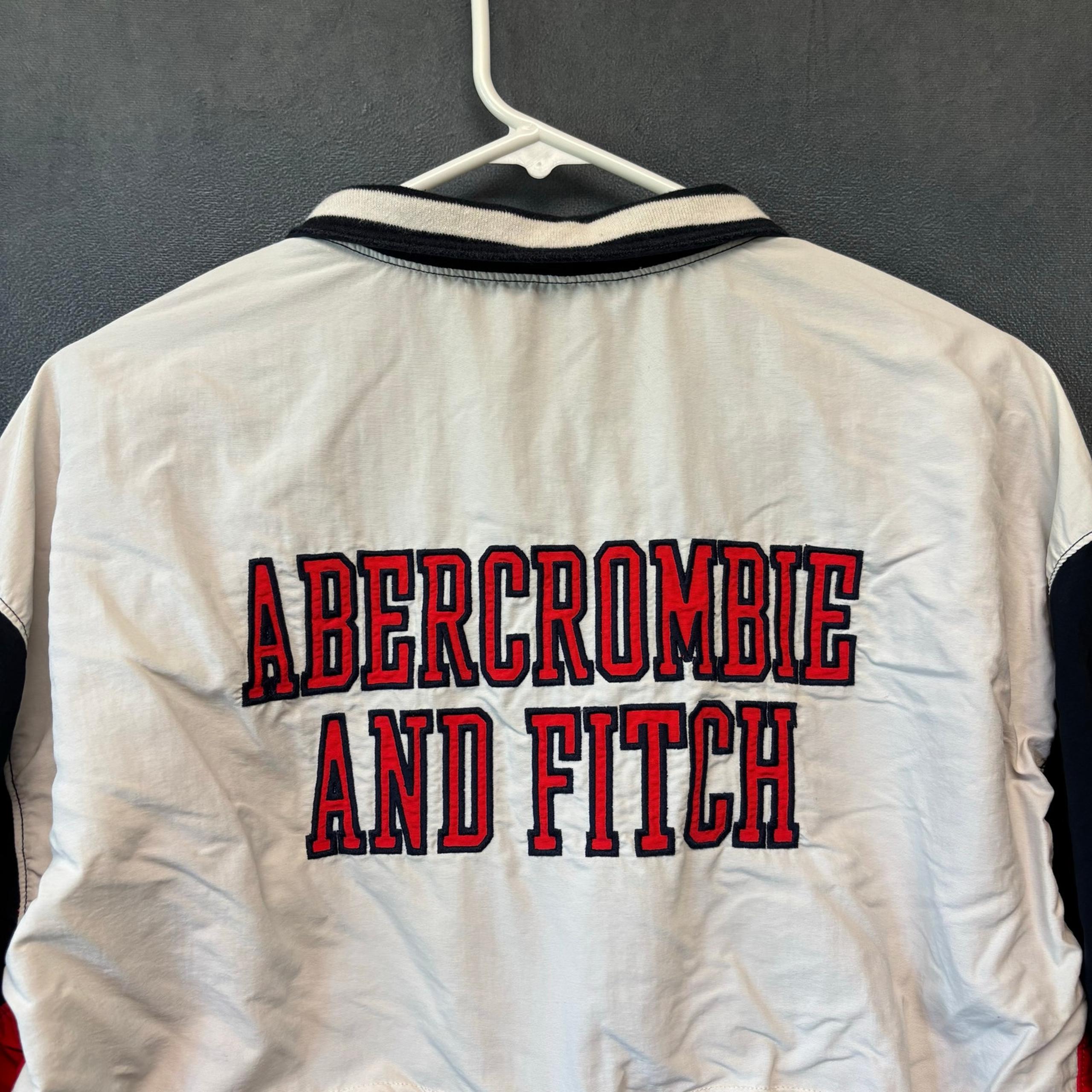 Abercrombie & Fitch Pullover Windbreaker Jacket Anorak Logo Preppy Track Medium