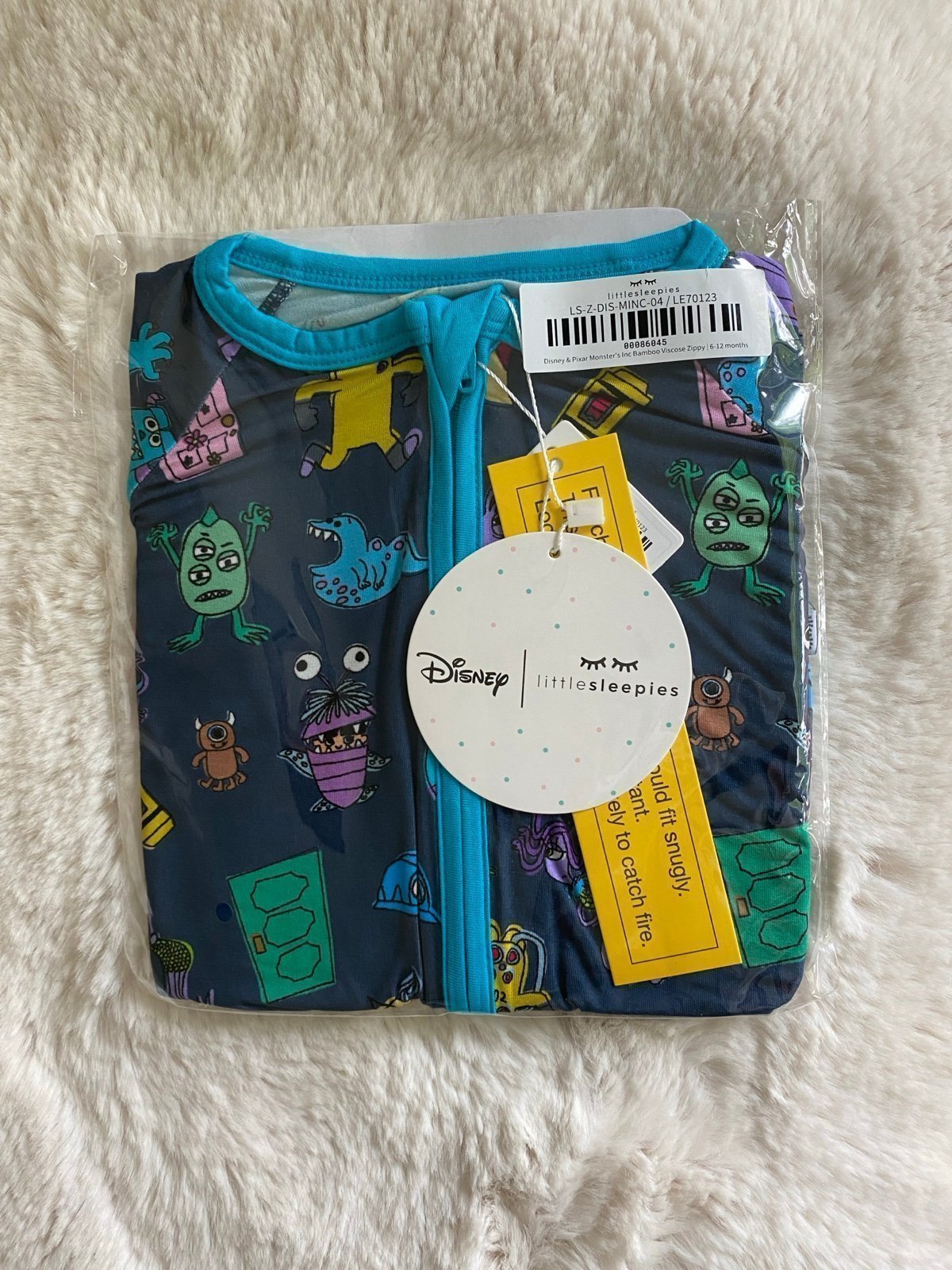 6-12 Months Little Sleepies Zippy, Disney Monsters Inc