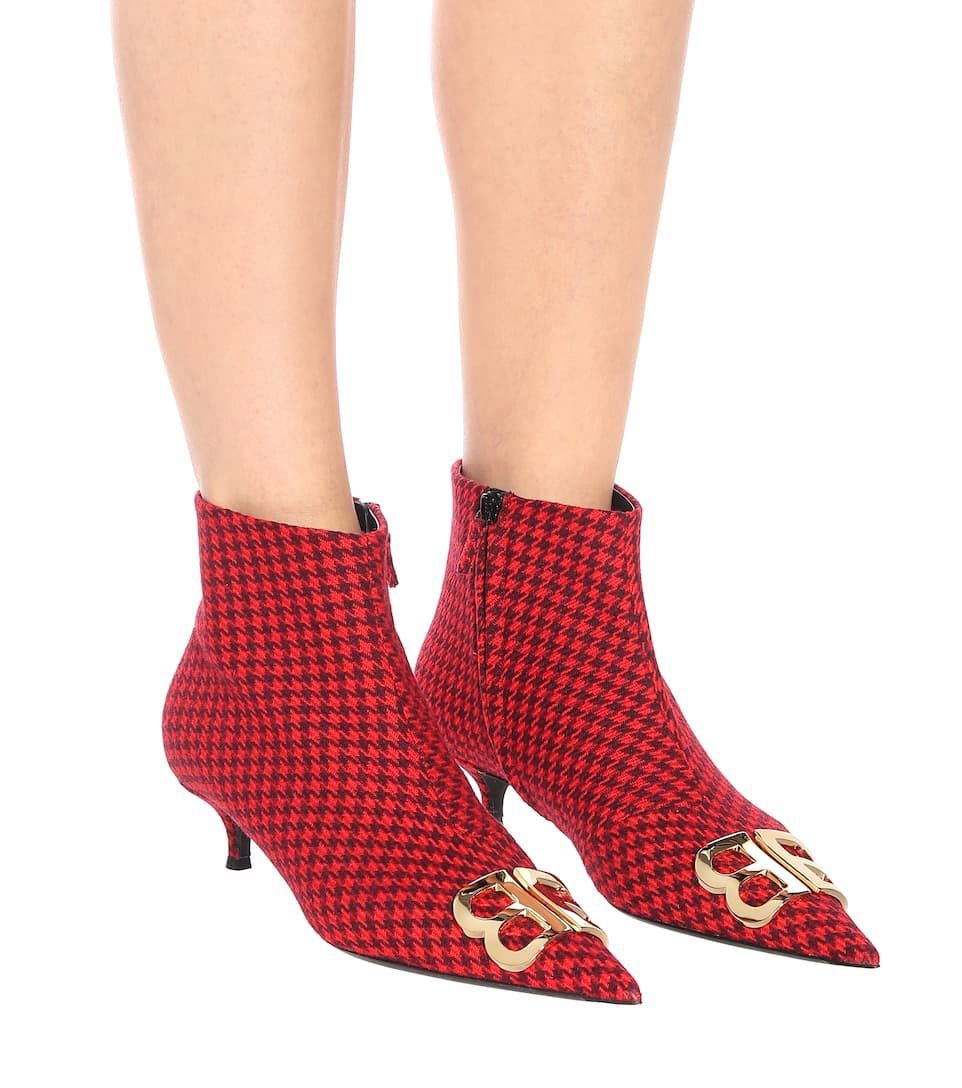 Balenciaga wool printed BB ankle booties