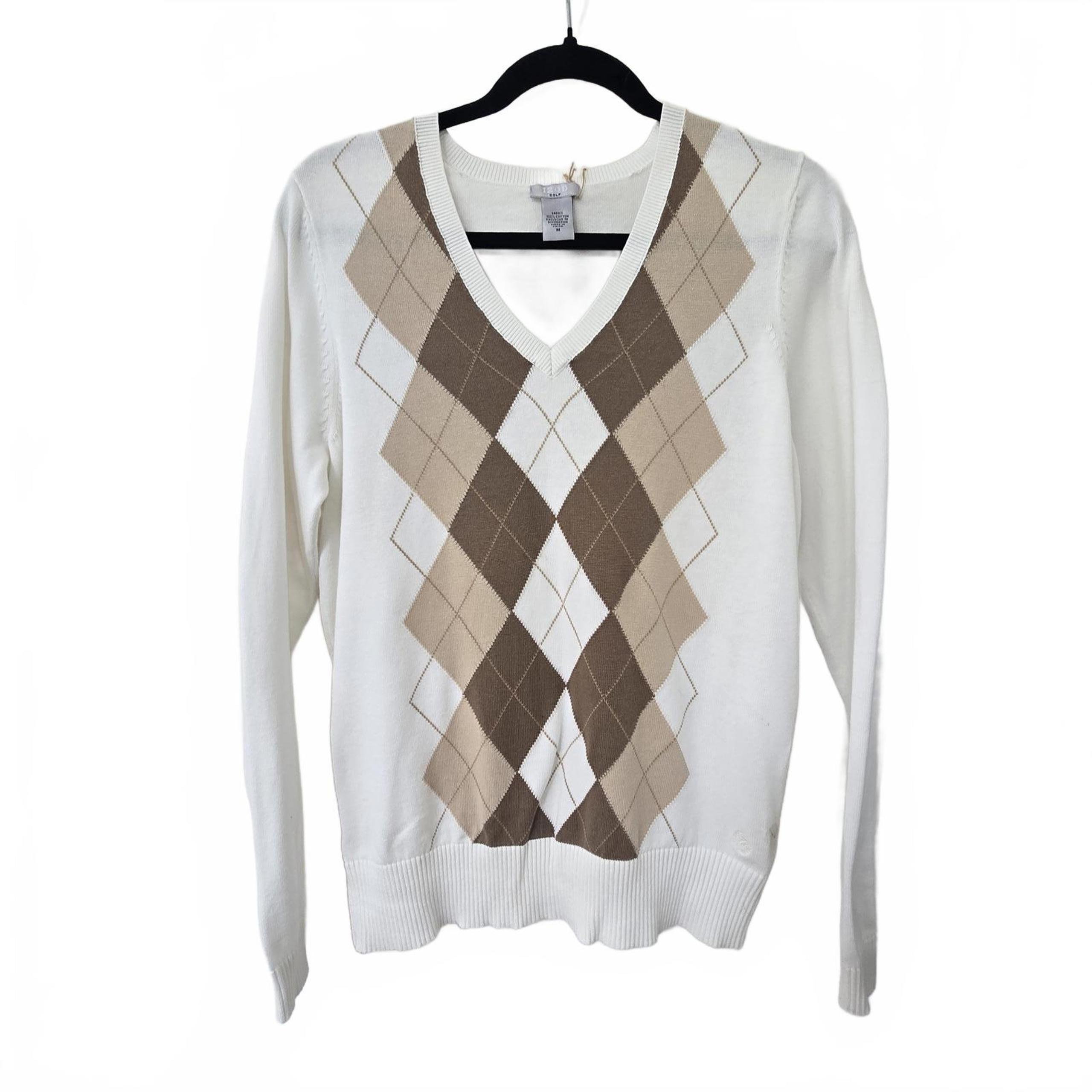 IZOD Golf Women's V-Neck Argyle Sweater - Size M