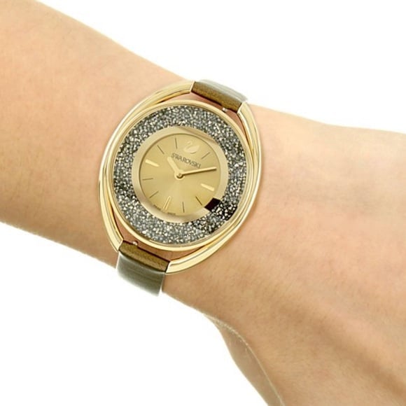 SWAROVSKI CRYSTALLINE OVAL SWISS MADE WATCH GOLDEN 5296314