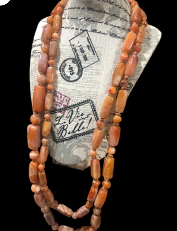 Vintage Natural Stone Carnelian Necklace