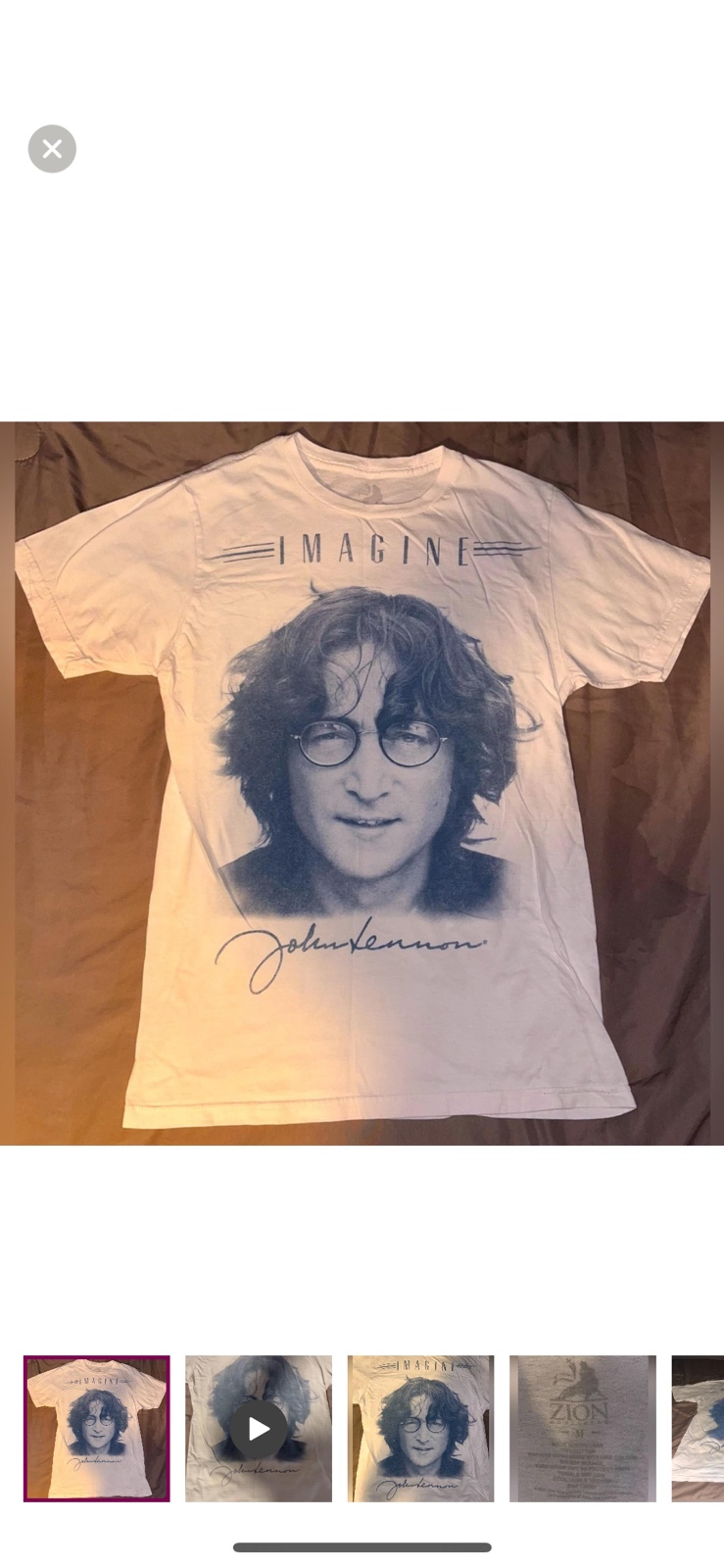 John Lennon Face Portrait Graphic Tee “Imagine” Shirt