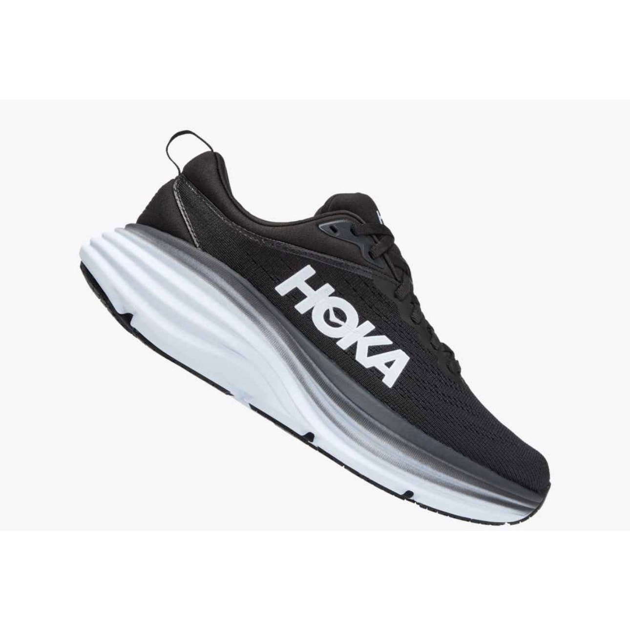 HOKA One One Bondi 8 Black & White Running Shoes Men’s 9.5