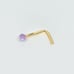 Solid 14kt gold nose piercing with beautoful opal 20 gauge New