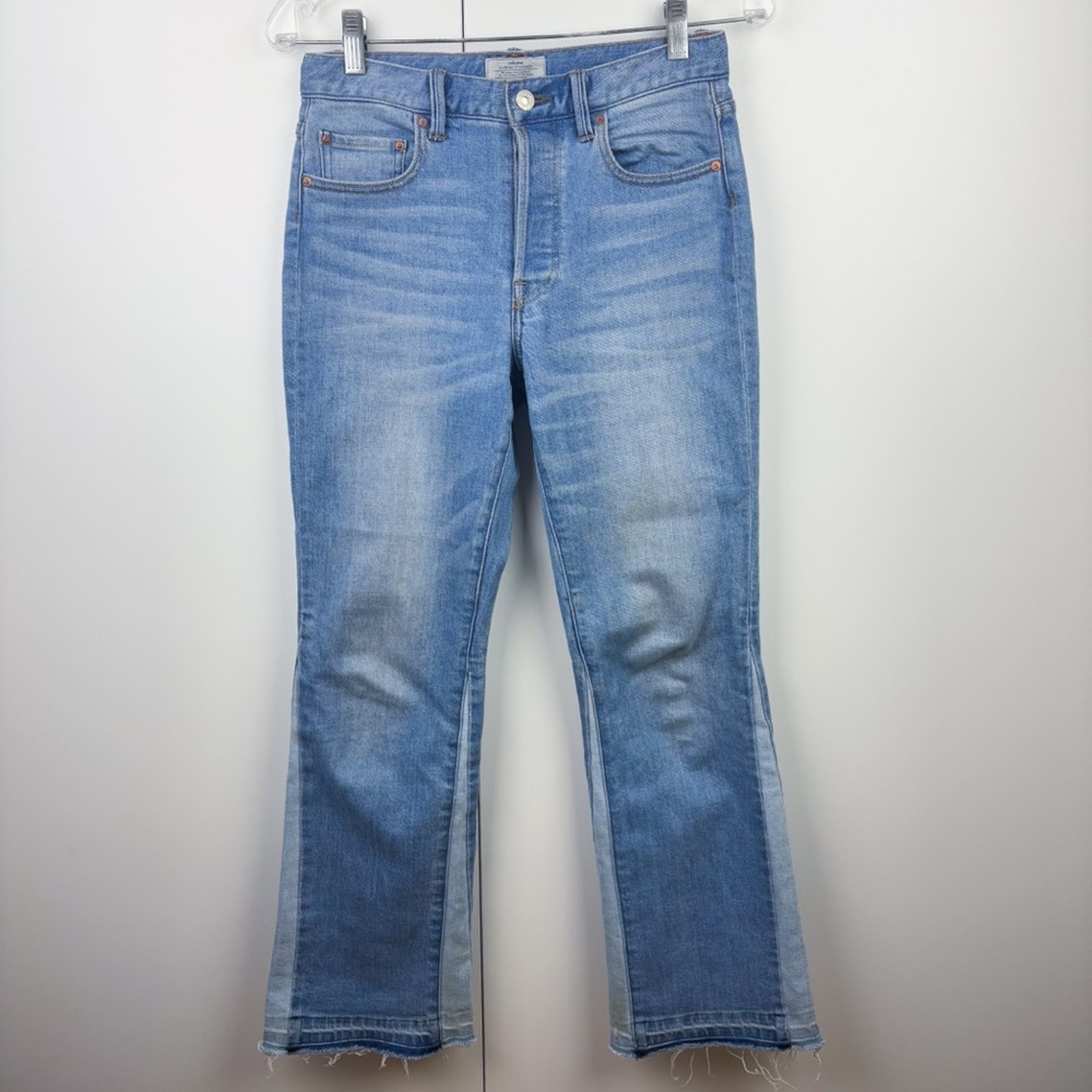 Relume Journal Standard Boot Cut Flare Jean Low Mid Rise Medium Blue Raw Hem