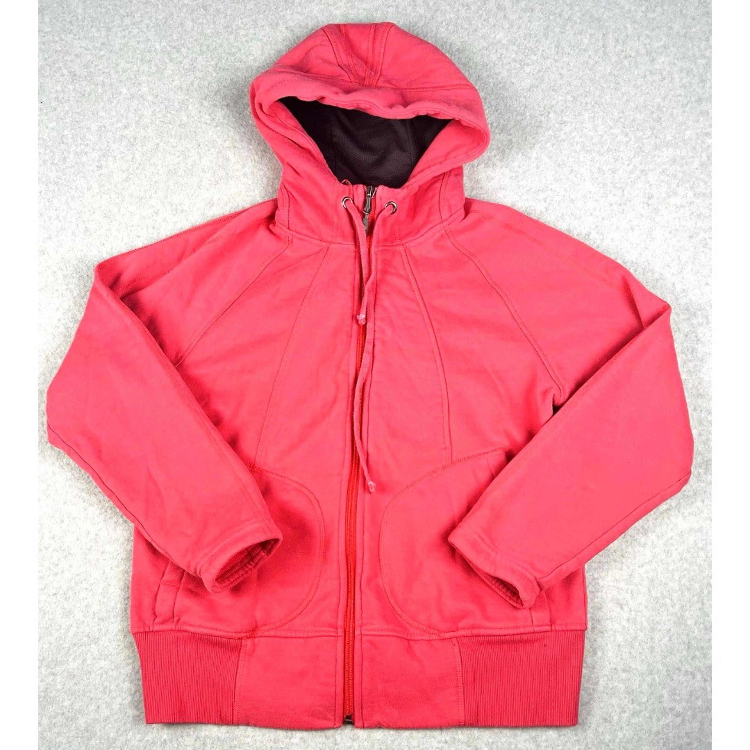 Athleta Hoodie Jacket Womens Large Pink Fleece Lined Full Zip Coat Activewear