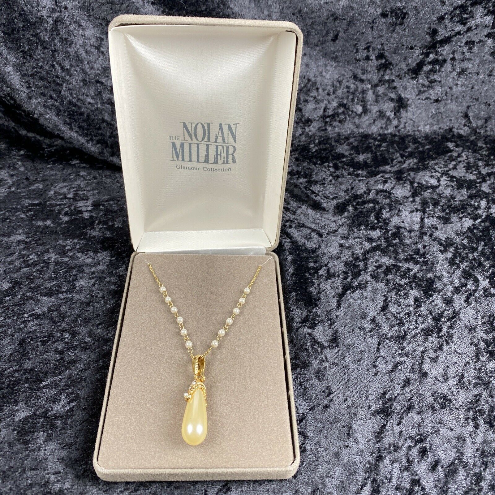 The Nolan Miller Glamour Collection Vienna Pendant Necklace Gold Teardrop Pearl