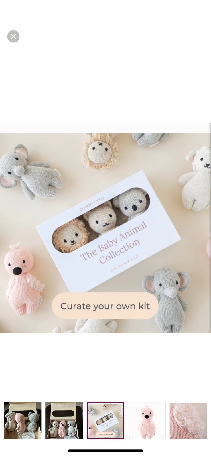 NWT Cuddle + Kind The Baby Animal Collection 3 Penguin Bear Lamb Collector Box