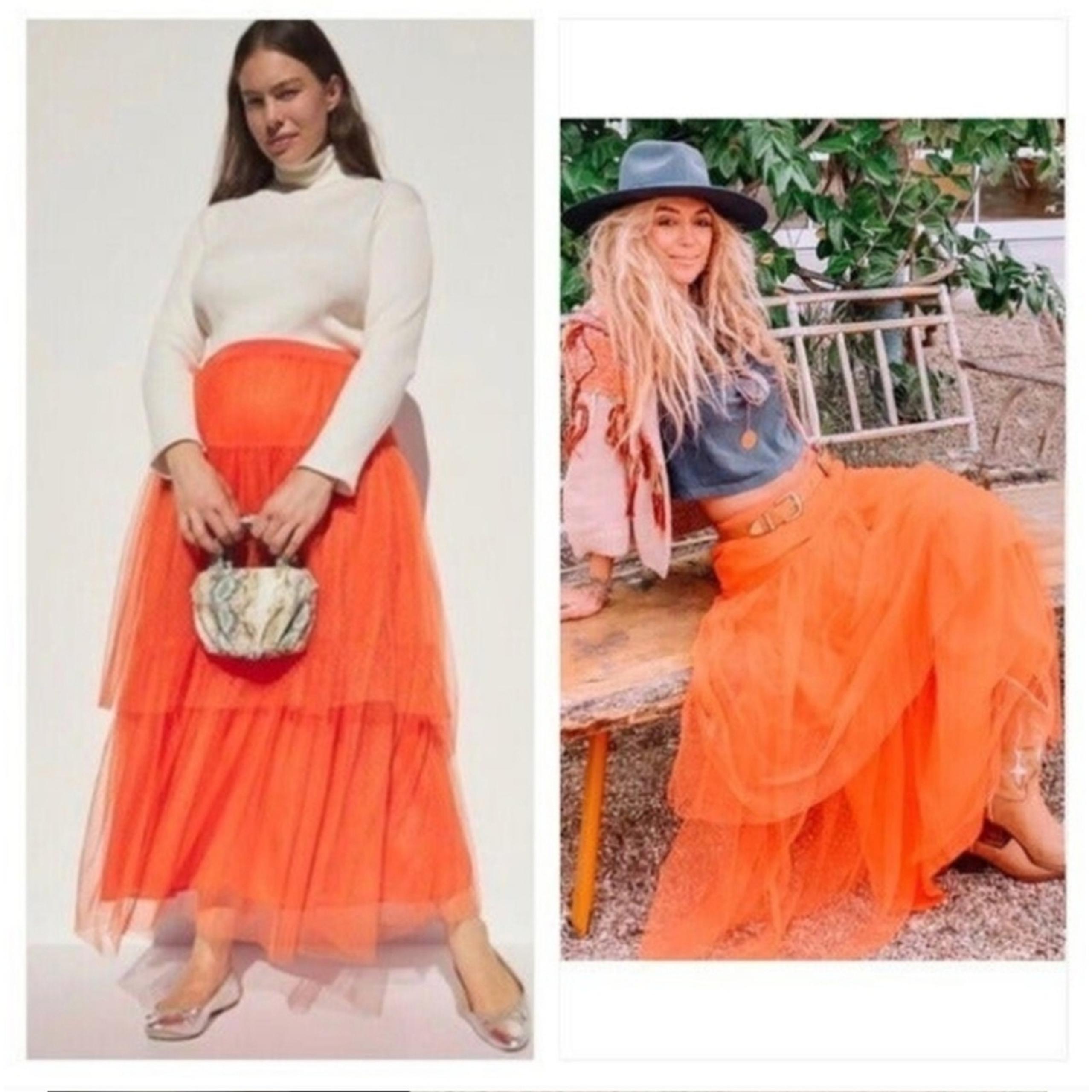Anthropologie Evelyn Tulle Midi Skirt SMALL