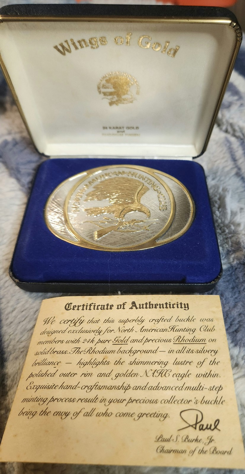 Wings Of Gold North American Hunting Club Belt Buckle
