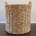 Handwoven Braided Water Hyacinth Basket; Woven Seagrass Wicker Storage Basket