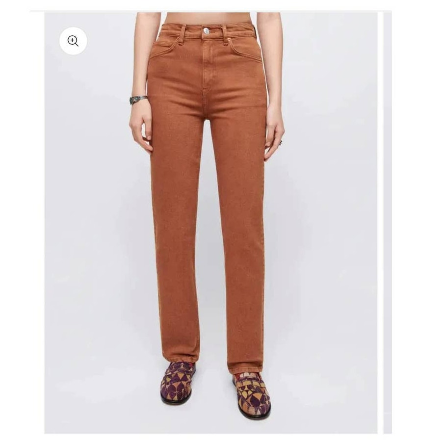 RE/DONE 70's Straight Jeans in Washed Terracotta Size 26 NWT