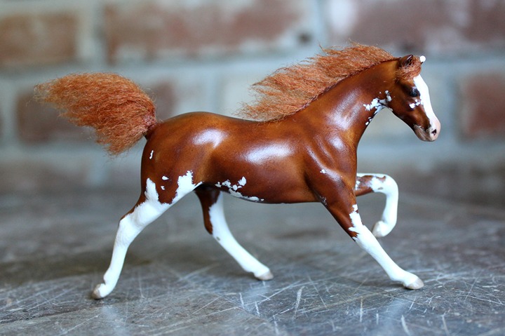 Breyer Custom Stablemate Seabiscuit to Chestnut Sabino Arabian Mare