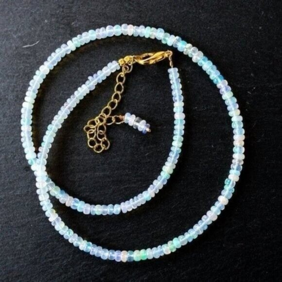Opal Necklace Beaded Fire Opal Necklace Genuine Ethiopian Fire Opal Necklace