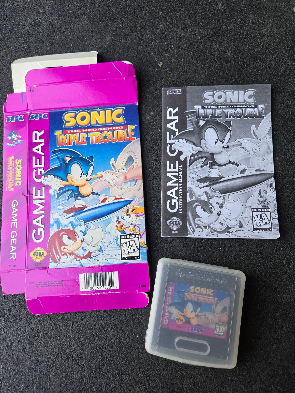 Sonic the Hedgehog Triple Trouble Sega Game Gear 1994 Complete In Box