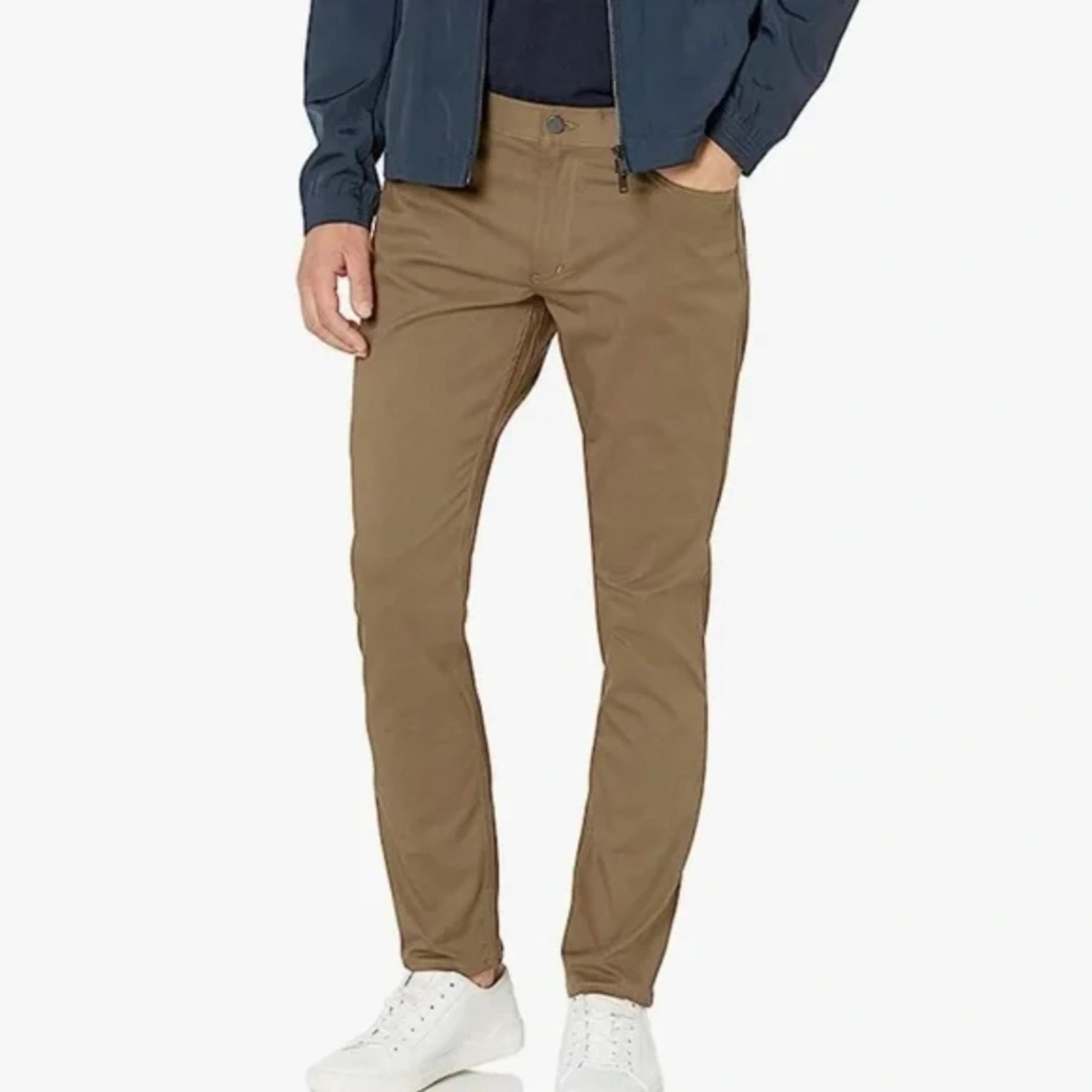 Theory Men’s Haydin Writer Slim Straight Fit Casual Chino Pants,Tan, Size 36X32