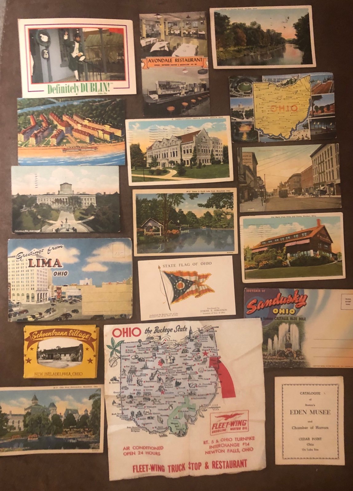 17 Piece Vintage/Antique Ohio-The Buckeye State Souvenir Lot-1 & 2 Cent Stamped
