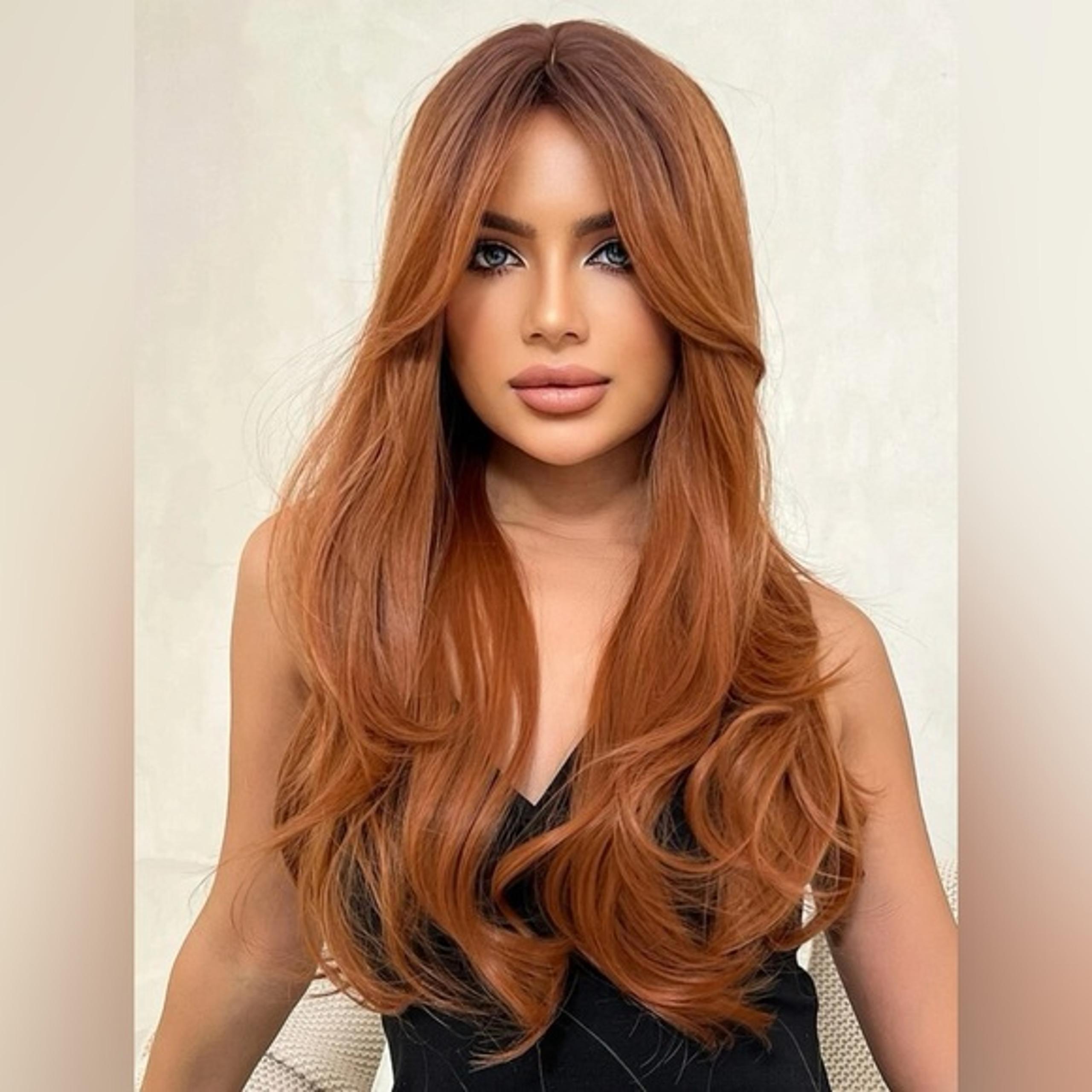 New Long Wavy Hair Wig With Bangs