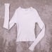 AGOLDE Women's White Alma Ribbed Long Sleeve Knit Top Shirt Size Large Y2K 90s