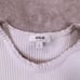 AGOLDE Women's White Alma Ribbed Long Sleeve Knit Top Shirt Size Large Y2K 90s