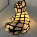 Orange Eyed White Cat Stain Glass Accent Lamp 7 Decor