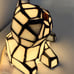 Orange Eyed White Cat Stain Glass Accent Lamp 7 Decor