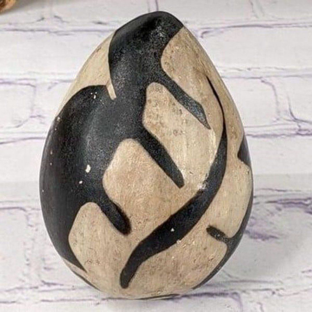 Vintage Peruvian Chulucanas Pottery Egg From Peru