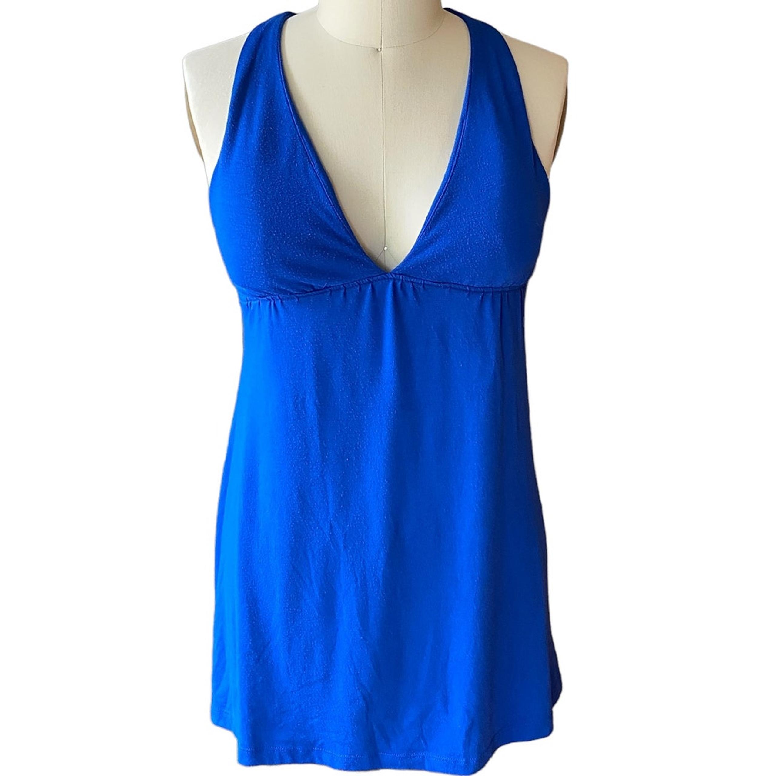 Swimsuit Coverup Blue Racer Back NO BOUNDERIES ~ Bathing Suit SMALL