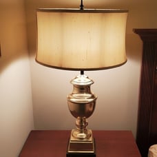Mid Century Ginger Jar Heavy Brass Lamp - excludes shade