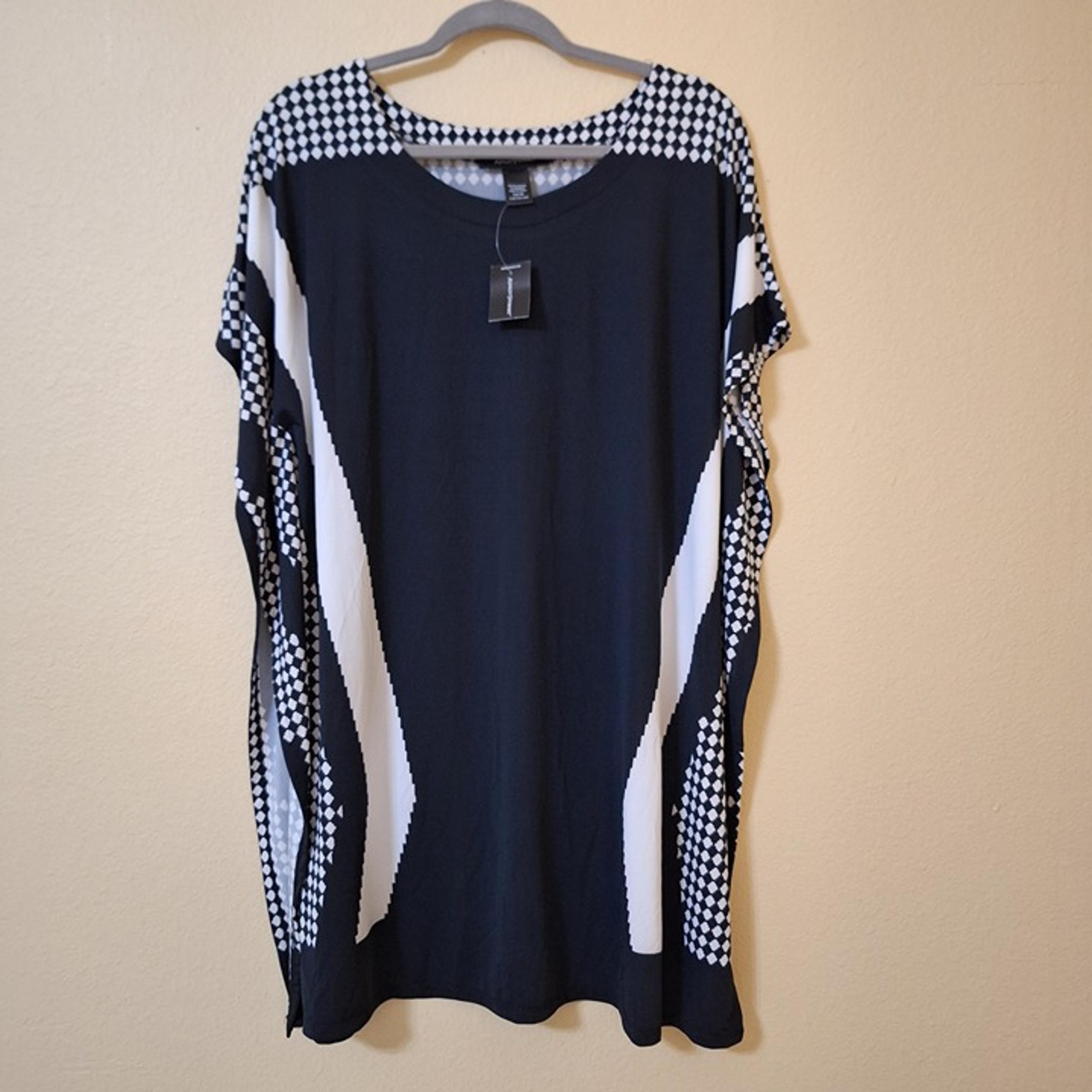 Ashley Stewart Geometric Printed Short Sleeve Blouse Women's Size 14/16