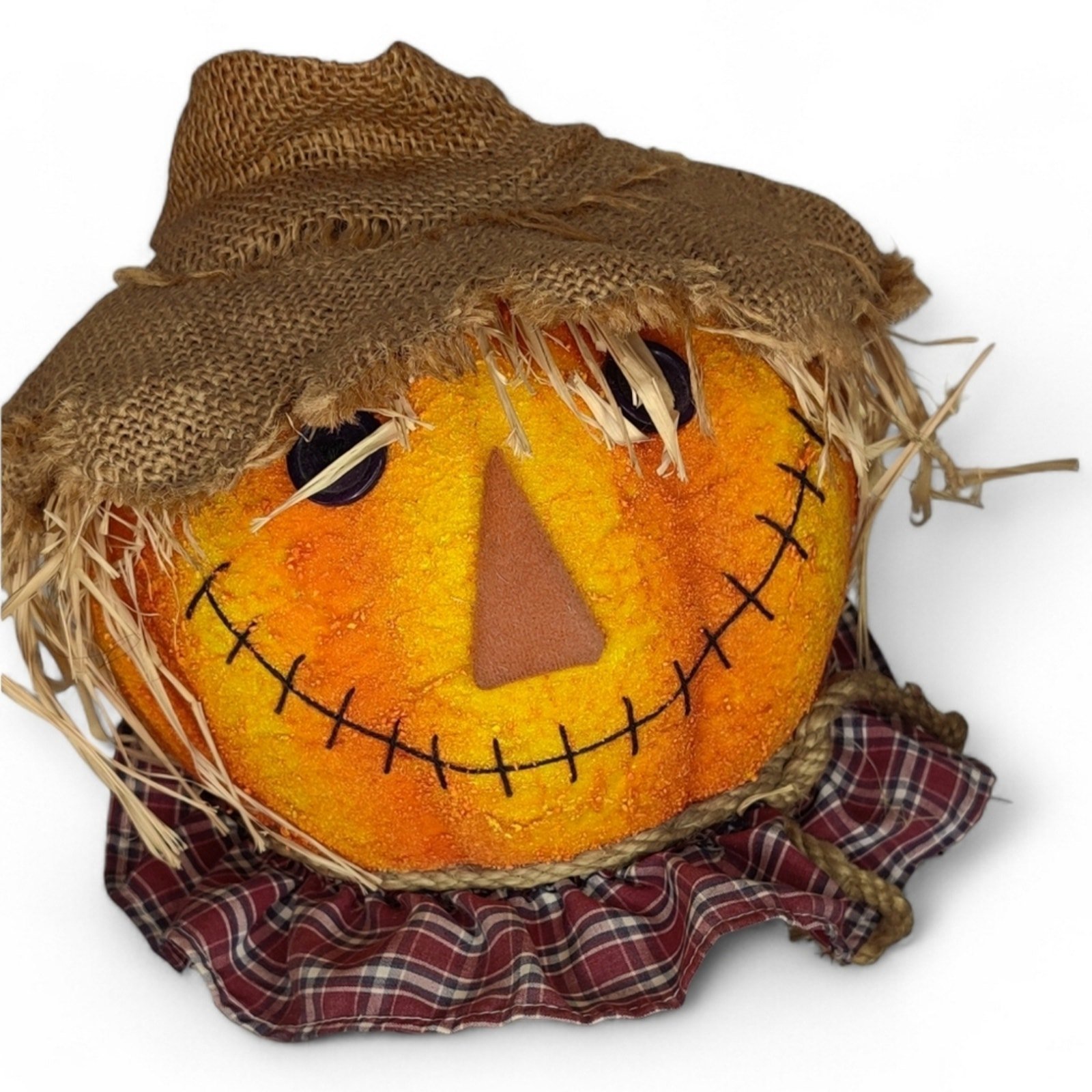 Trendmasters Scarecrow Pumpkin Jacko'lantern Head Vintage Fall Decor Prop