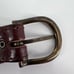 Vintage Women's Real Leather Stitch Point Adjustable Buckle Belt Brown One Size