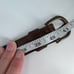 Vintage Women's Real Leather Stitch Point Adjustable Buckle Belt Brown One Size