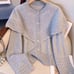 Fashion design sense knit sweater wide-leg pants two-piece set plus-size