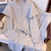 Fashion design sense knit sweater wide-leg pants two-piece set plus-size