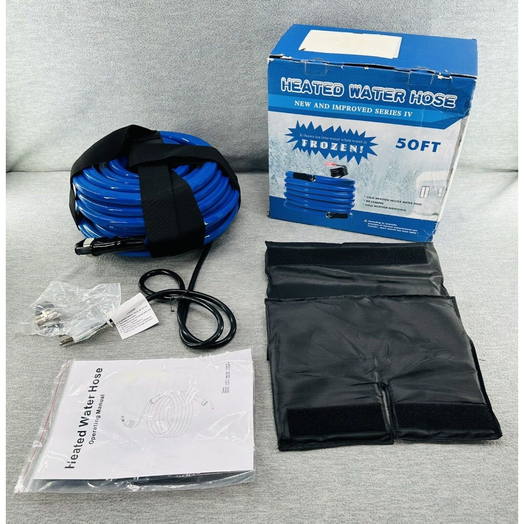 NEW & IMPROVED IV 50FT Heated Water Hose for RV,-45 ℉ Antifreeze Drinking Garden