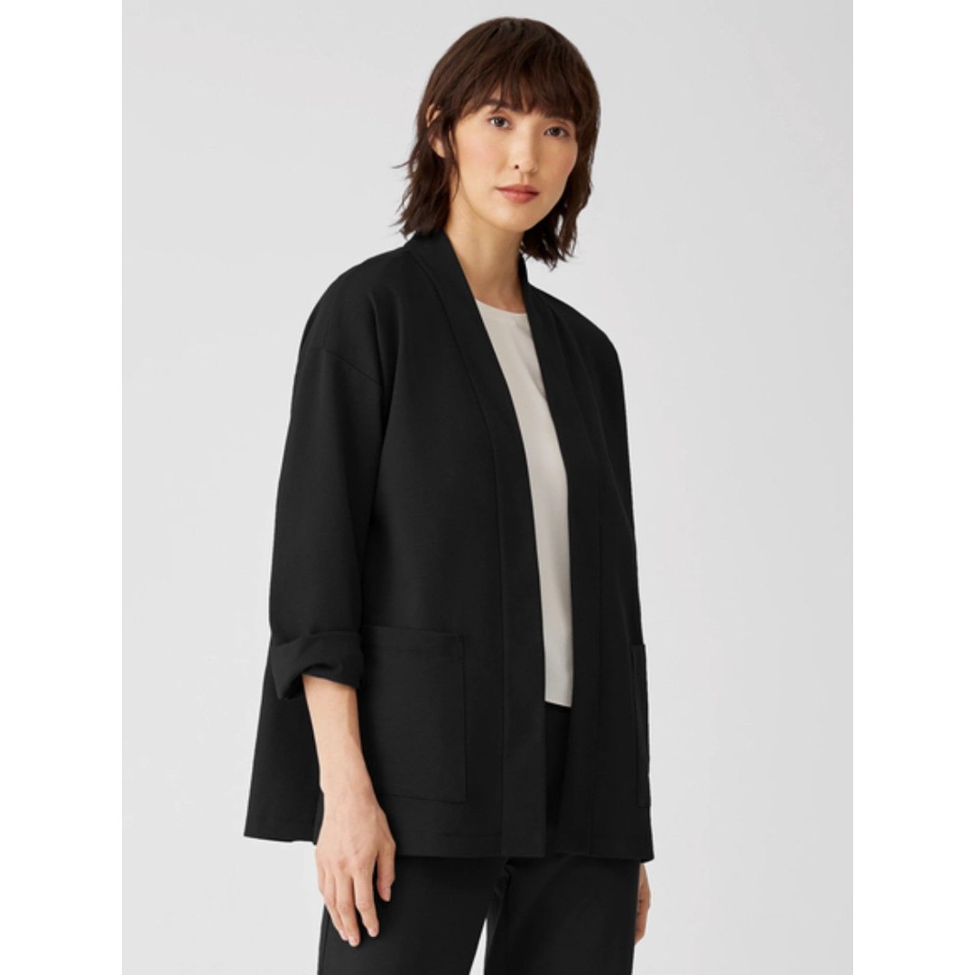 Eileen Fisher Cotton Ponte Jacket - Black 2X