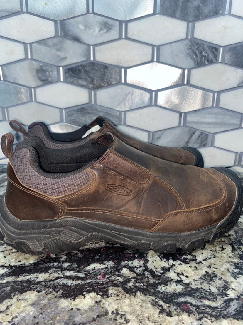 KEEN Men's Targhee 3 Slip on Mule, Dark Brown, sz 9.5