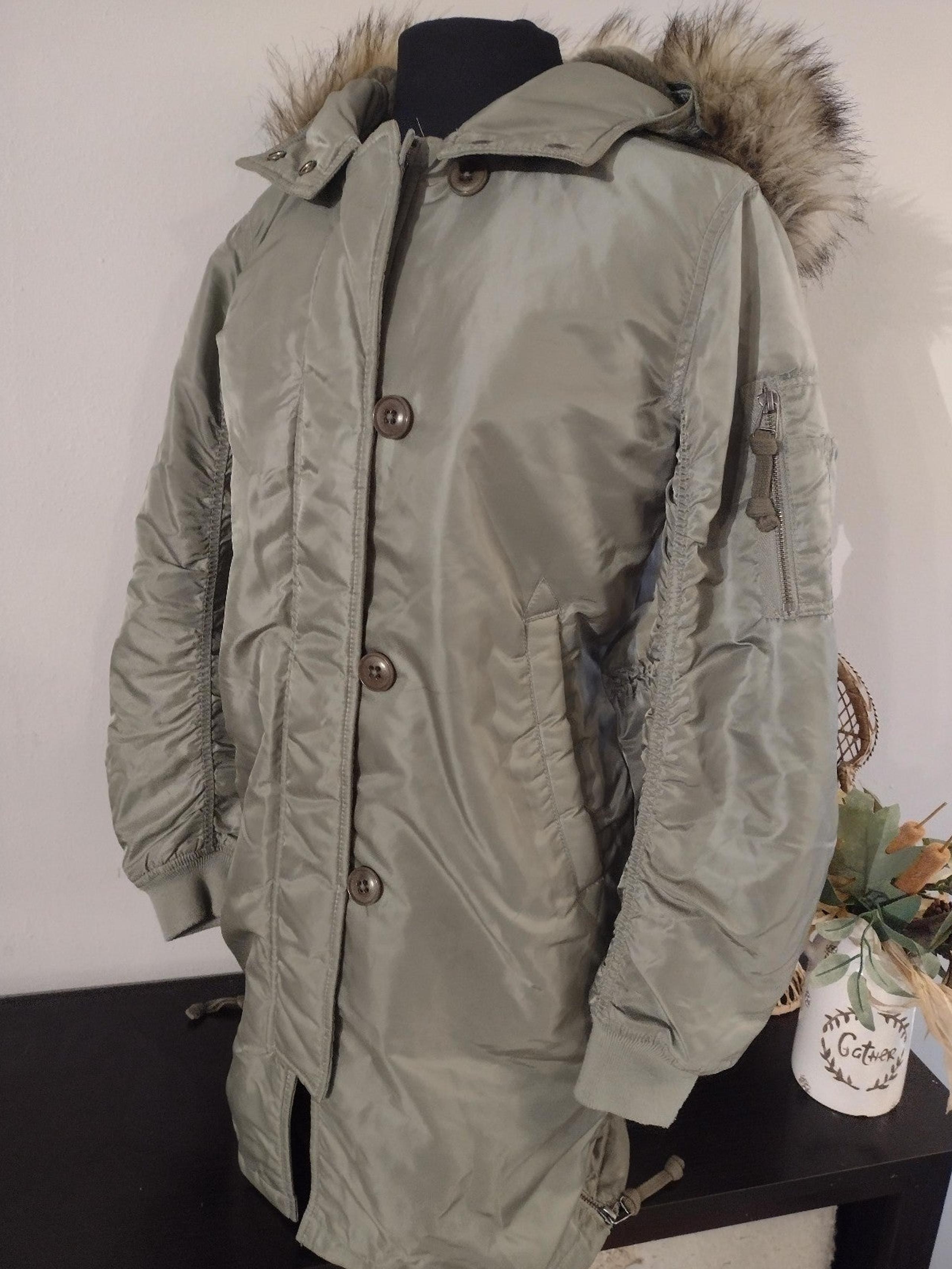 ABERCROMBIE & FITCH SHINY NYLON PARKA JACKET COAT OLIVE GREEN WOMENS SIZE S