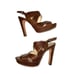 Alexandre Birman Brown Reptile Print Heels 37