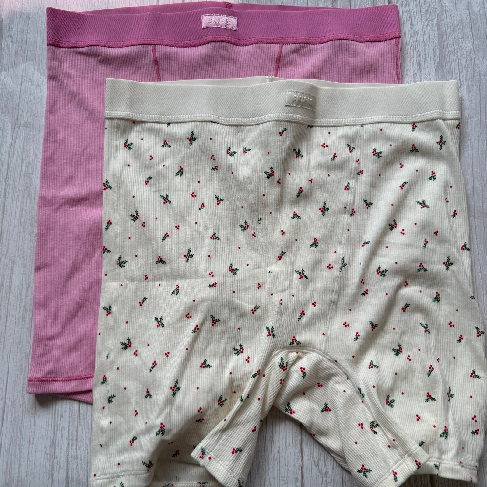 New Women's SKIMS Cotton Rib Boxer Panty Size L