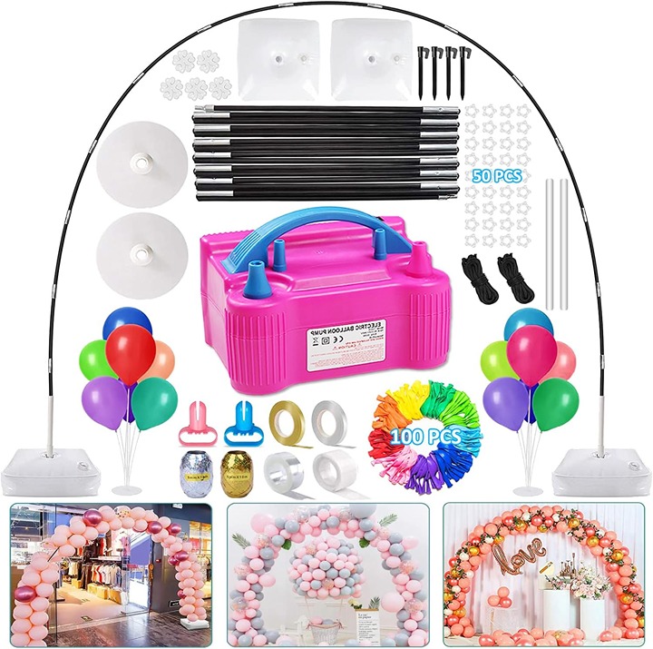 Balloon Arch Kit and Balloon Pump Electric, 10ft Wide Adjustable Balloon Arch